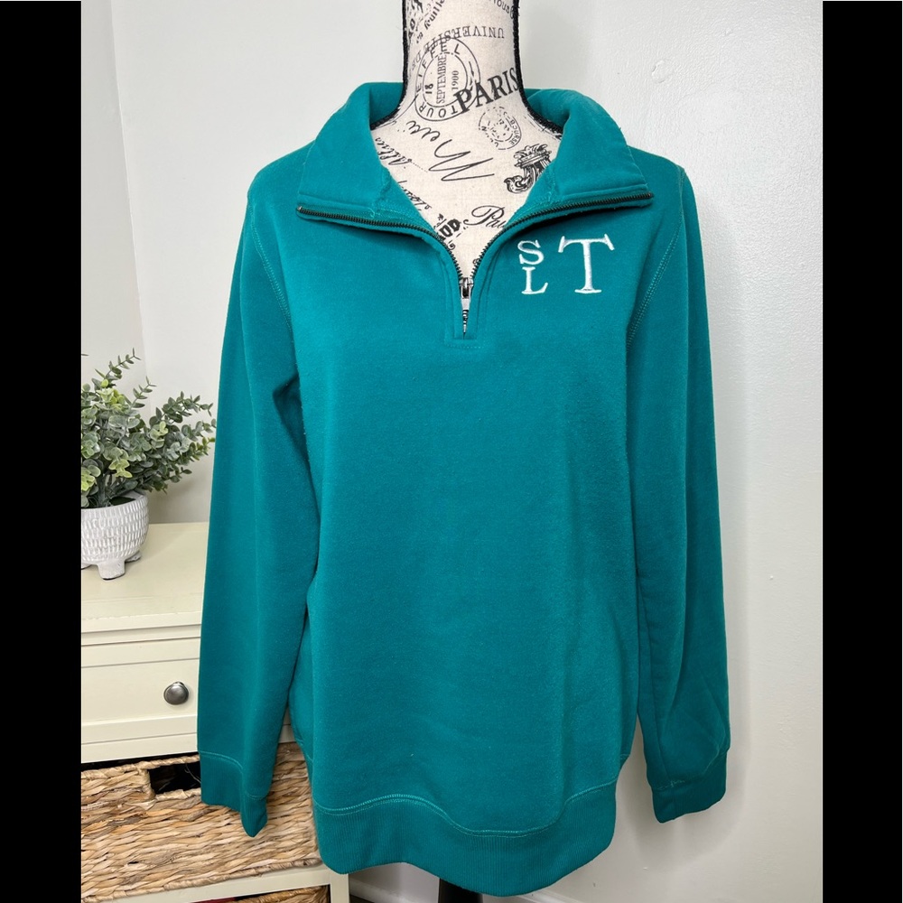 Jordann Monogrammed Zip up Fleece Top
